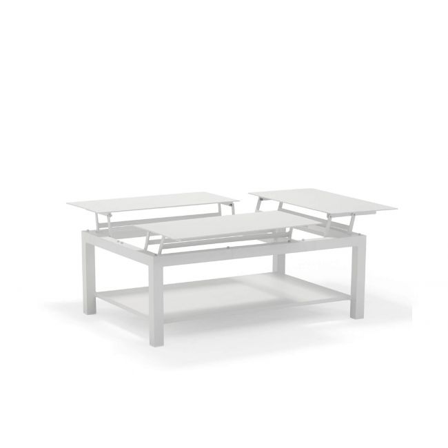 LIFT white coffee table with adjustable height