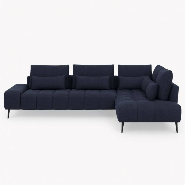 GIANNI 3-OTM corner sofa feet black - Colona Navy