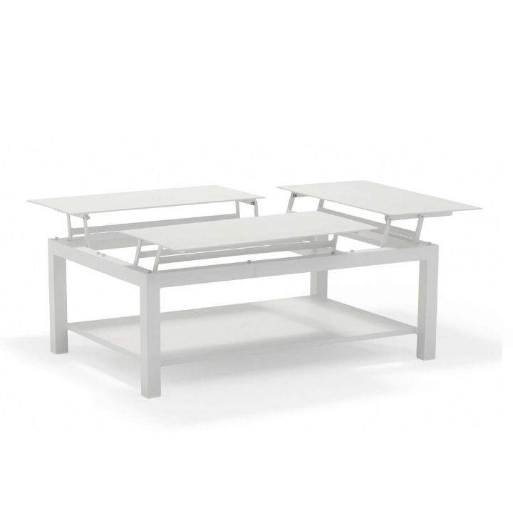 LIFT white coffee table with adjustable height