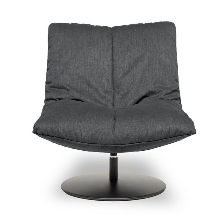 SOFTIE fotelis Plate koja juoda - Key West Dark Grey